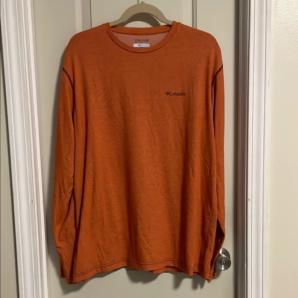 Columbia Men's Orange Long Sleeve Shirt - Picture 1 of 5